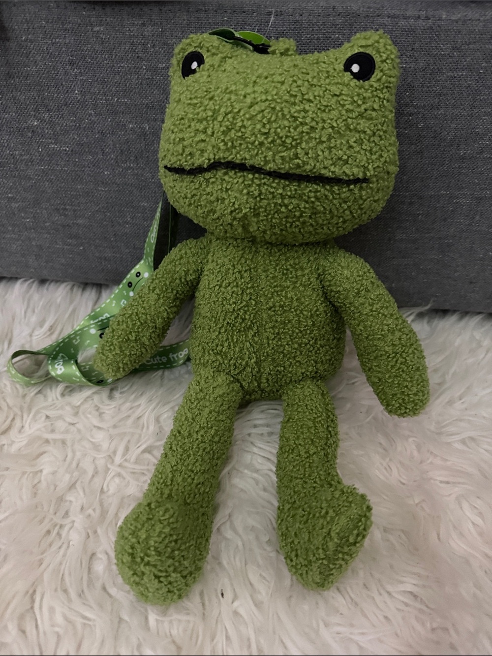Green Plush Frog Backpack Stuffed Animal